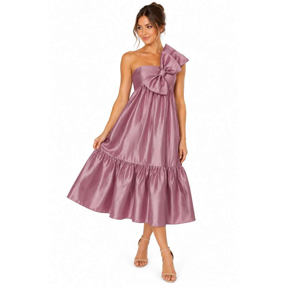 NEW Petal + Pup Betina Midi Dress Women's Size Large Dusty Rose One Shoulder